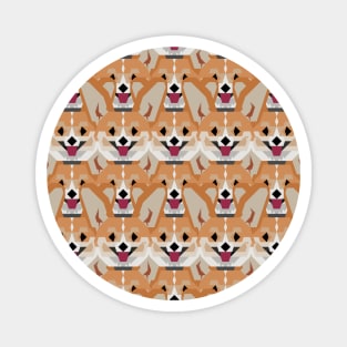 Cardigan Corgi Face Pattern - version one Magnet